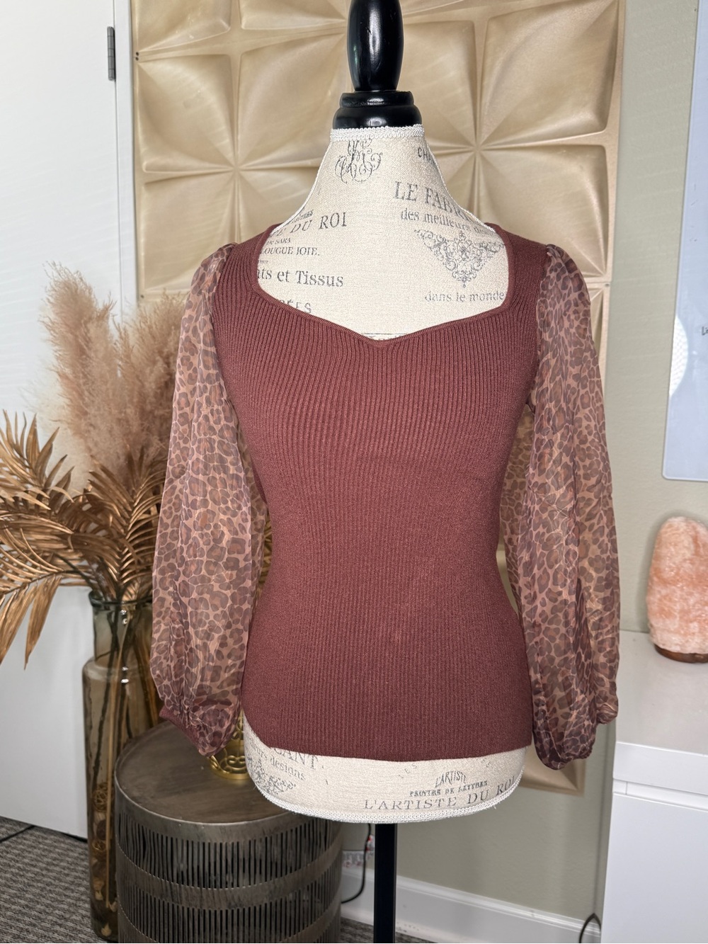 dolan Ribbed Knit Top in Deep Rust